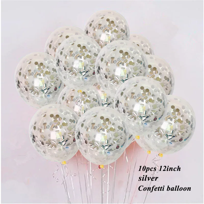 silver dot confetti 10 шт., Звездный конфетти, воздушные шары,, рождественские вечерние украшения, украшения для дома, счастливый год,, Декор, дерево - Цвет: silver dot confetti