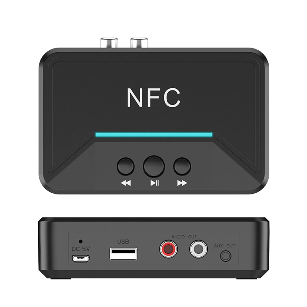Bluetooth аудио приемник NFC/USB диск стерео беспроводной адаптер 3 5 мм AUX/RCA кабель для