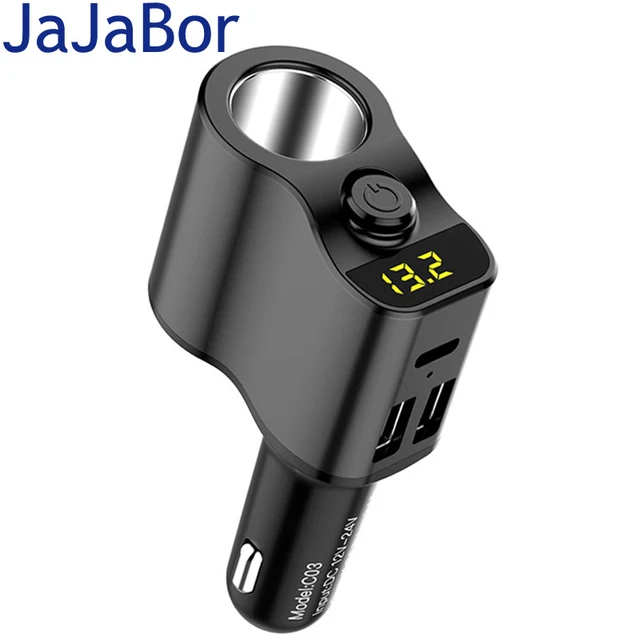 Accesorios para automóvil, encendedor de cigarrillos con USB Dual, cargador  de coche, transmisor FM manos libres, reproductor MP3, adaptador de toma de  corriente para coche enchufe mechero coche toma usb coche –