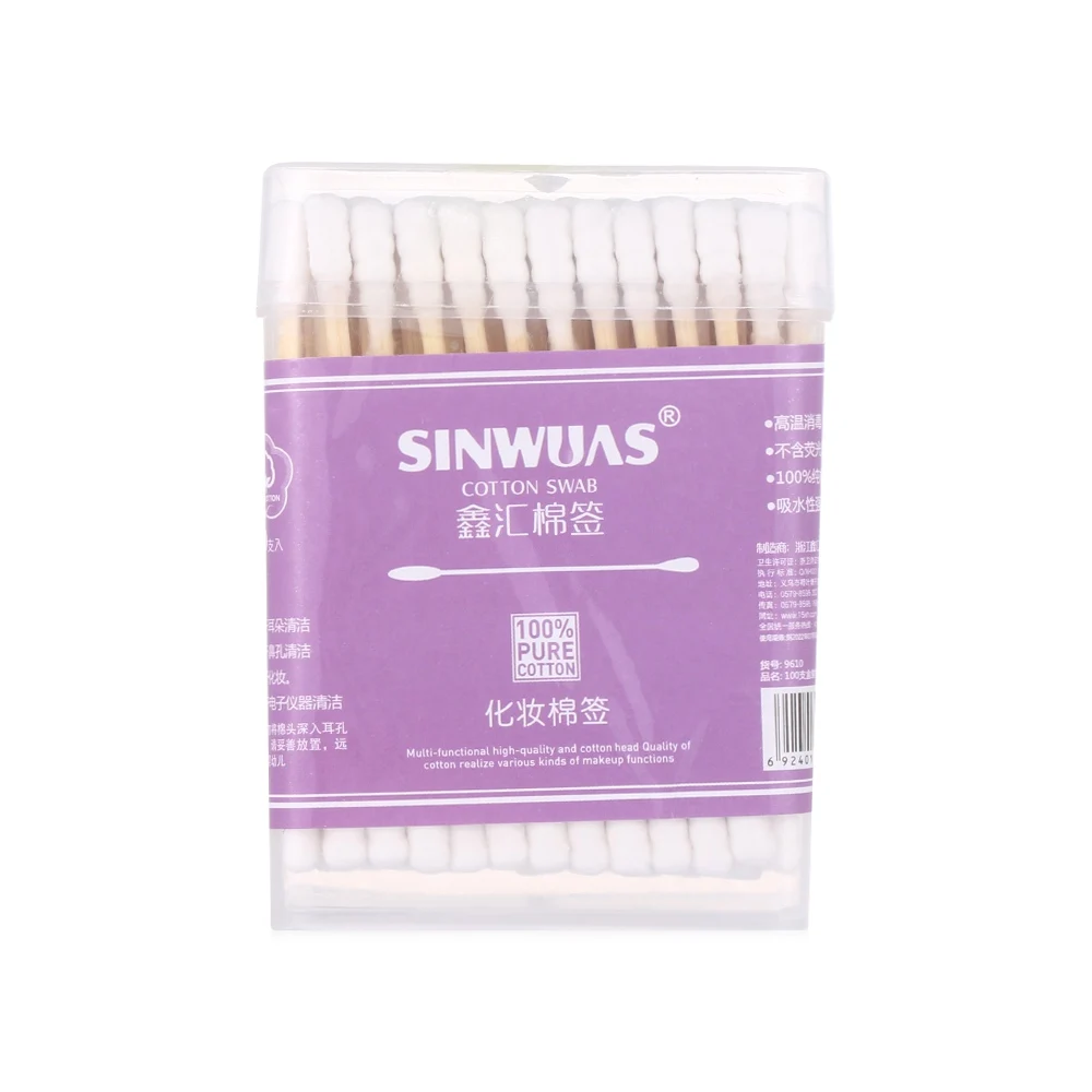 100 Pcs white 100/200 шт 4 цвета бамбуковые ватные палочки мягкие ватные палочки для чистки ушей тампоны микрокисти Cotonete инструмент для ухода - Цвет: 100 Pcs white