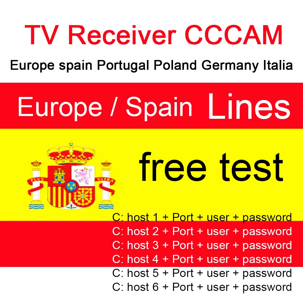 

Spain Poland Cccam europa 3 liens support DVB-S2 GTmedia V9 Super-V7S-V8 Nova Freesat V9