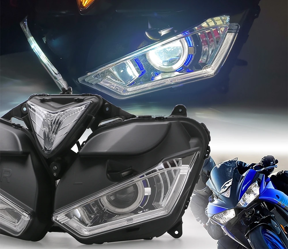 Полный светодиодный фонарь для мотоцикла YAMAHA YZF R25 R3 ангел демон глаз HID проектор фары YZF-R25 R3 HID Ангел глаз 2013