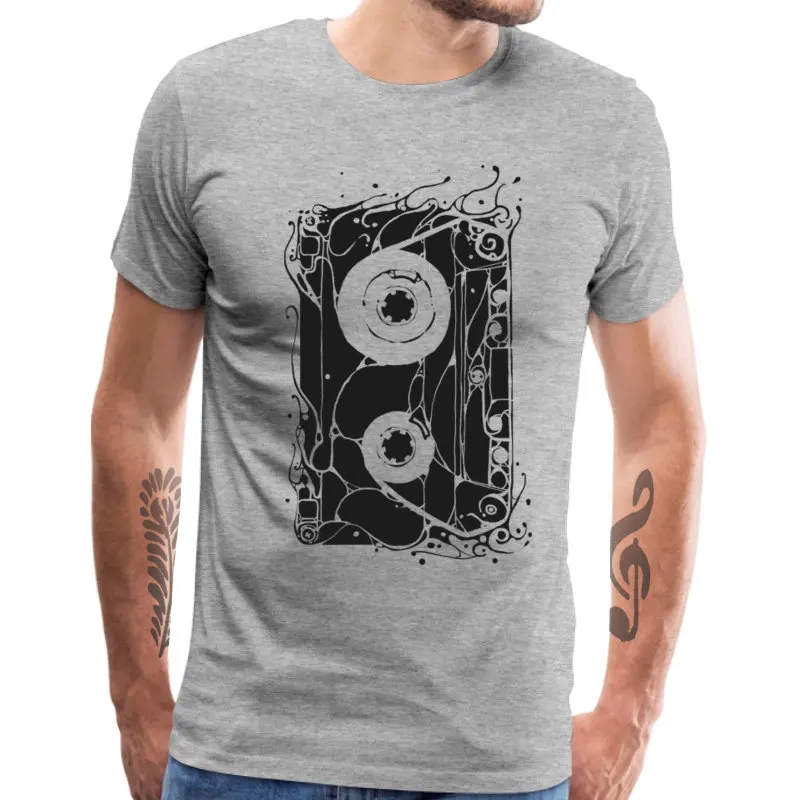 Tops T Shirt Cassette_8286 Summer/Fall Cheap Design Short Sleeve 100% Cotton Round Neck Men Tshirts Design T-Shirt Cassette_8286 grey