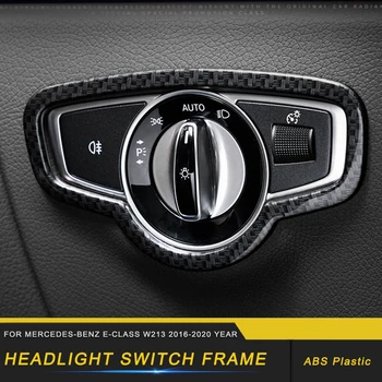 

Car Accessories Front Lamp Headlight Switch Panel Trim Sticker Cover Frame Decoration for Mercedes-Benz E-Class W213 2016-2020