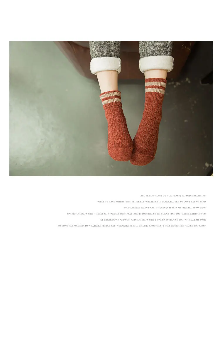 5 пар зимних хлопковых кашемировых шерстяных носков для женщин и девочек, повседневные хлопковые удобные короткие носки ярких цветов в полоску для женщин