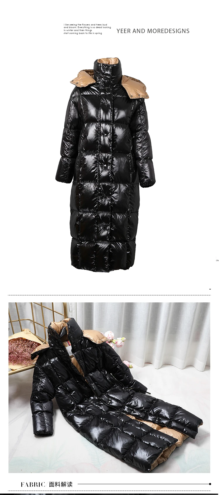 Зимний женский пуховик, утепленная Классическая глянцевая черная кожаная модная куртка с капюшоном, женские длинные куртки, пальто для женщин