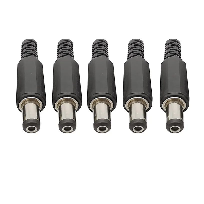 

20Pcs DC Power Jack Plugs Male plug Adapter Connectors 2.1mm x 5.5mm For DIY Projects Disassembly Male Plug 5.5*2.1mm
