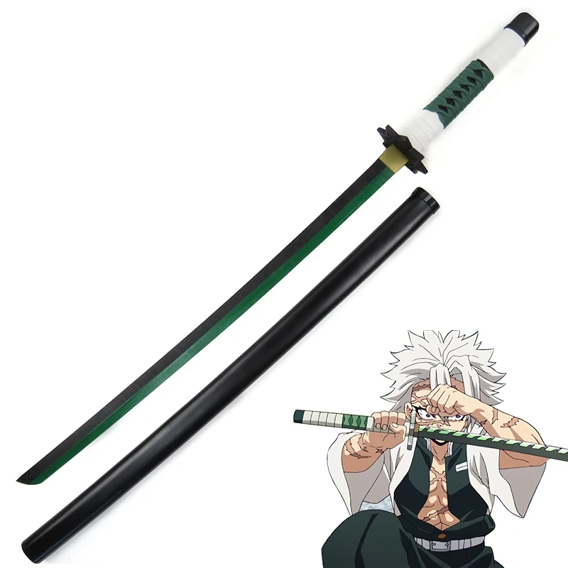 Аниме демон убийца Kimetsu no Yaiba Shinazugawa Sanemi Косплей деревянный меч для комиксов Хэллоуин Вечерние