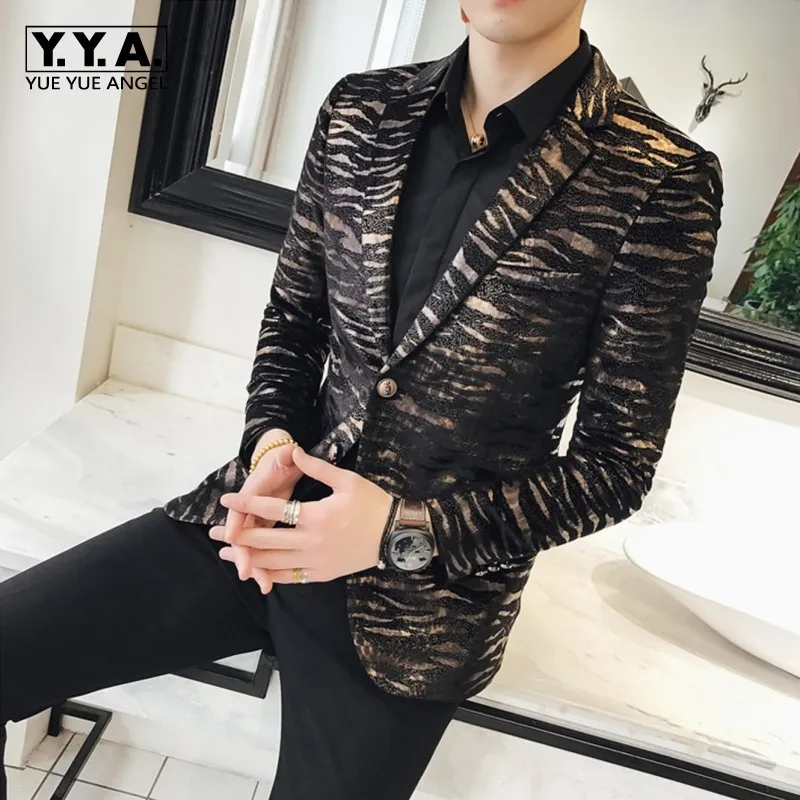 

High Quality Luxury Male Blazer Fashion Single Breasted Casual Men Long Sleeve Blazer Slim Fit Mens Party Blazers Plus Size