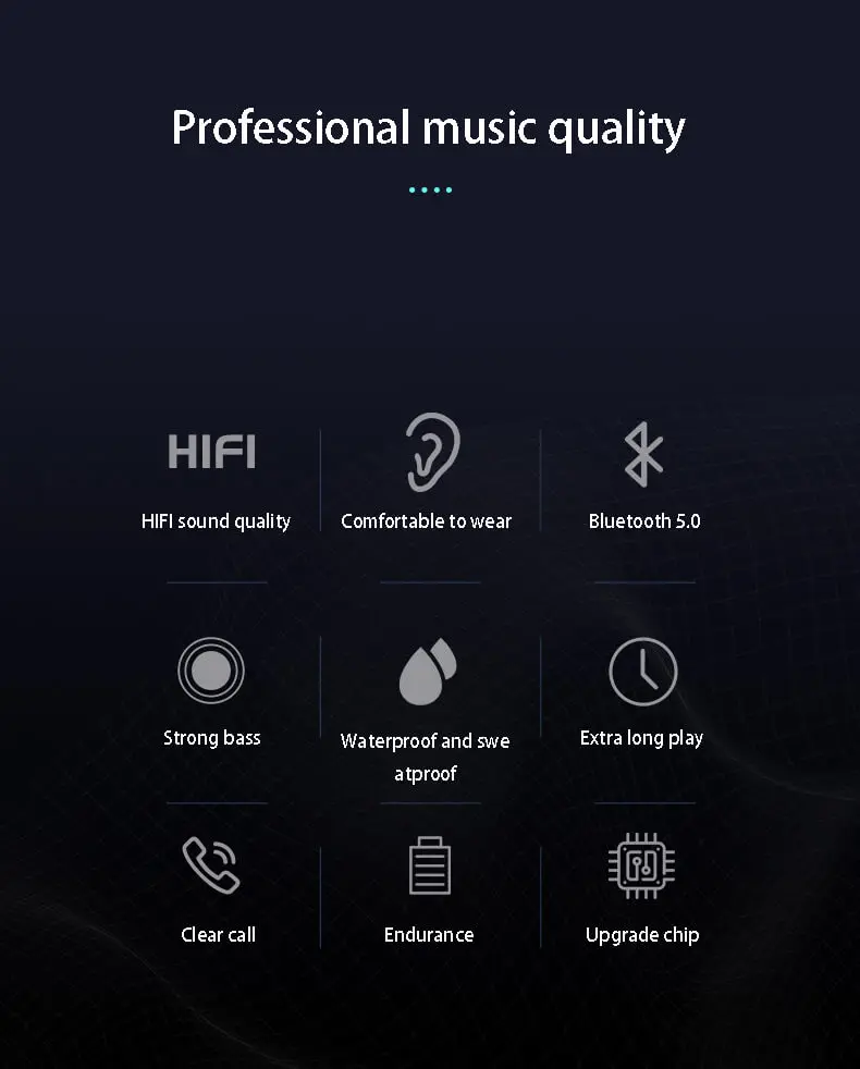 T5 TWS Wireless Earphone Sport Running Bluetooths 5 0 Waterproof Earbuds Mini Touch Control Stereo Headset with Charging Box Mic