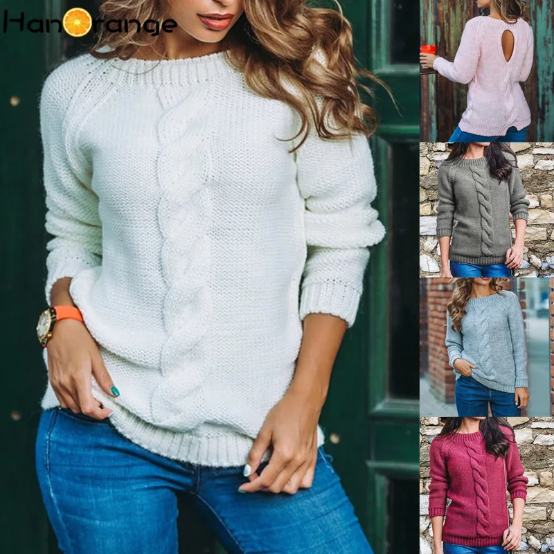 Bare Back Sweater Cross-border Sexy Open Twist Knitted Women | Женская одежда