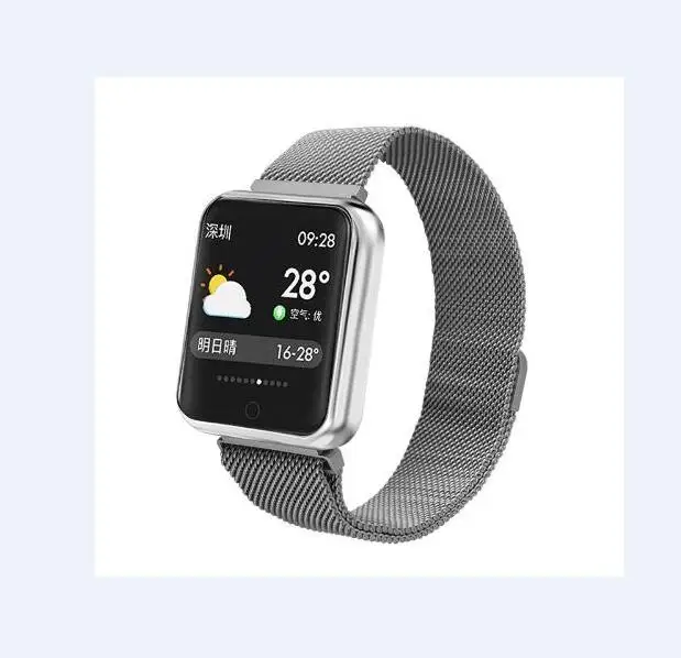 GRAY STEEL Фитнес-браслет P68 ip68 Водонепроницаемый для apple watch xiaomi ios Android с монитором сердечного ритма Смарт-браслет для iphone - Цвет: GRAY STEEL