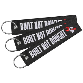 

3 PCS Fashion Key Chain for Cars Embroidery Key Chain for Motorcycles and Cars Gifts Tag Key Fobs BUILT NOT BOUGHT Keychains