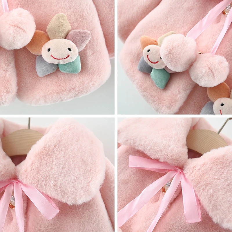 Autumn Winter Baby Jacket Girls Cute Christmas Princess Cloak Outerwear Infant Plush Coat Snowsuit Newborn Baby Girl Clothes Baby Jacket Baby Coat Kids Cloak