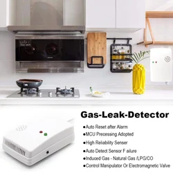 Auto Reset after Alarm Gas Leaking Detector Gas Sensor Alarm Natural gas/LPG/CO Gas Detector Detection Sniffer 220V or DC 12V