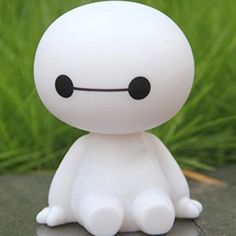 

Car Ornament Cute Shaking Head Baymax Robot Doll Automotive Decoration Auto Interior Dashboard Bobble Head Toys Accessories Gift