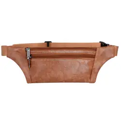 Поясная Сумка однотонная кожаная повседневная спортивная мода унисекс Ретро кожаные сумки через плечо нагрудные сумки Сумка через плечо