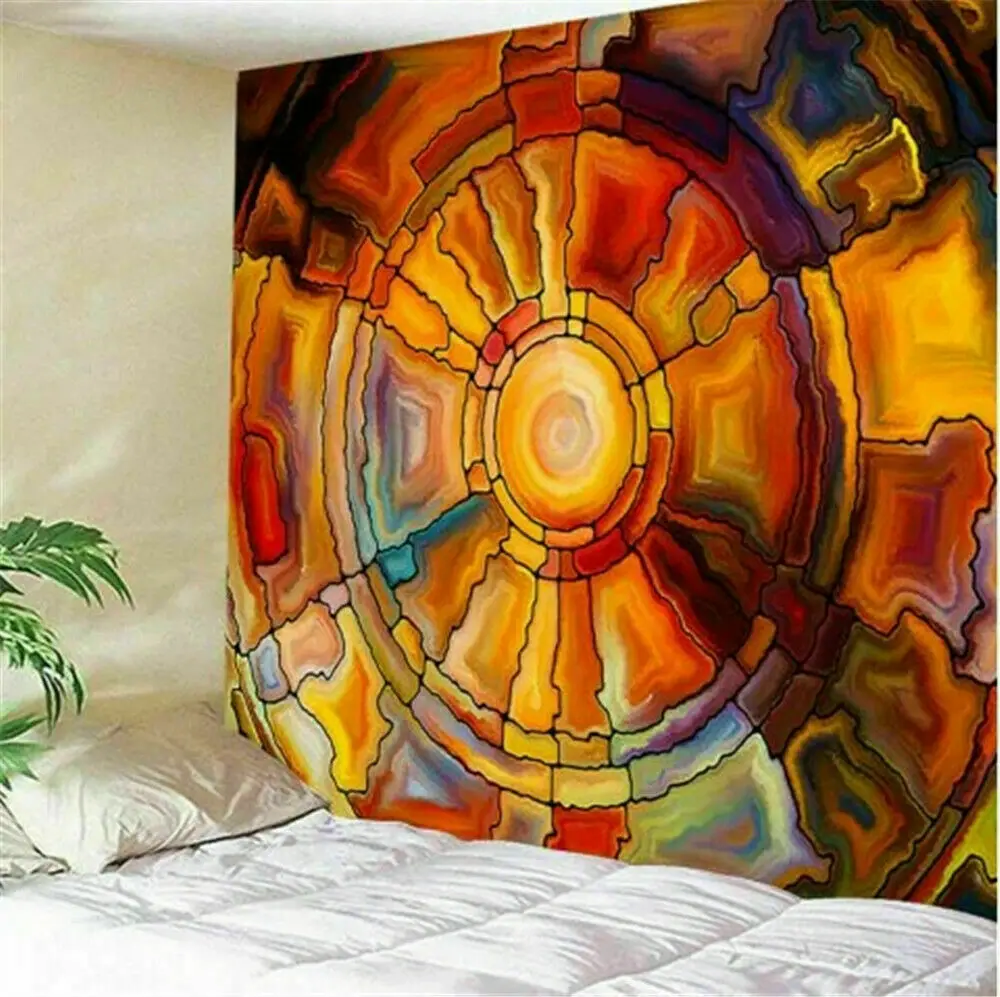 Гобелен с принтом мандалы, хиппи, настенный, Psychedlic гобелен для декора общежития