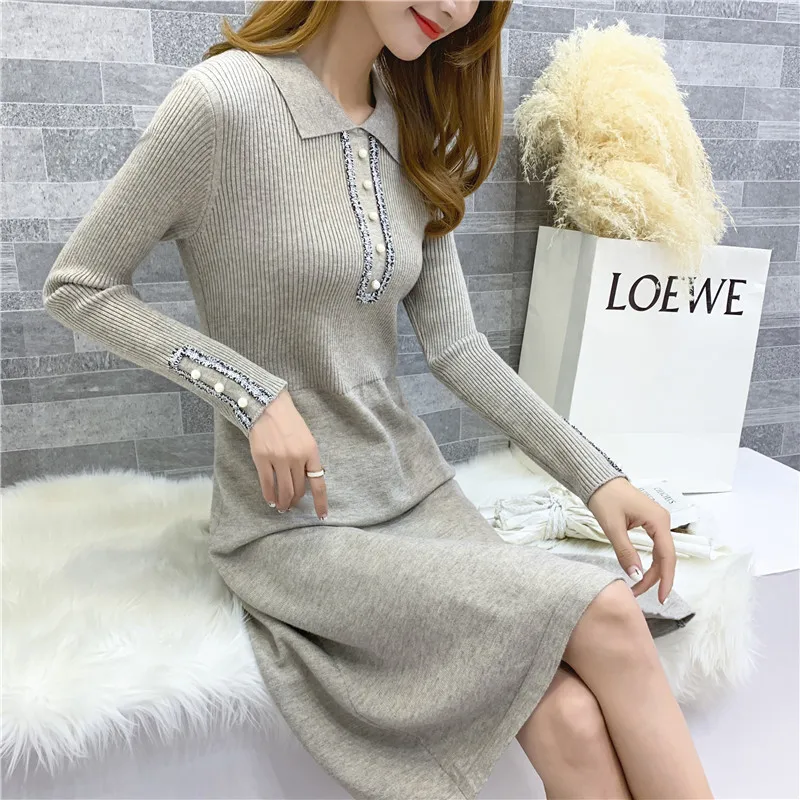 Blusas De Inverno Feminina, 9468, настоящая фотография, новое корейское эластичное трикотажное платье с квадратным воротником, 54-2 этаж, ряд 6-7, средняя полка - Цвет: see chart