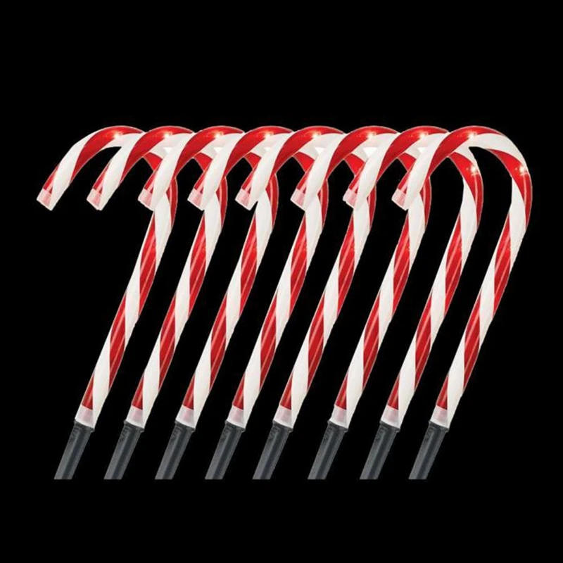 

Solar Powered Christmas Pathway Candy Cane Walkway Light Stake Lamp Outdoor Yard Xmas New Year's Decoration Solar Lamp