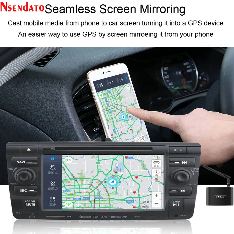 Receptor para Ios Mirascreen Plus Miracast Airplay Dlna Wireless Hdmi Vga av tv Vara Wifi Exibição Dongle Android Carro X6w 5g 4k - Image 2