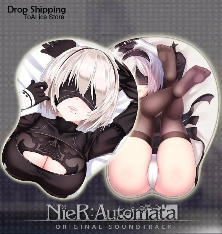Игровой коврик для мыши NieR Automata YoRHa 2B 3D Oppai игровой на ягодицы Аниме подарок