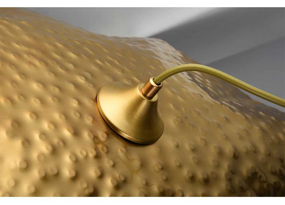 Creative personality lotus leaf single head LED E27 gold pendant lights for living room bedside restaurant hotel porch bar lamp