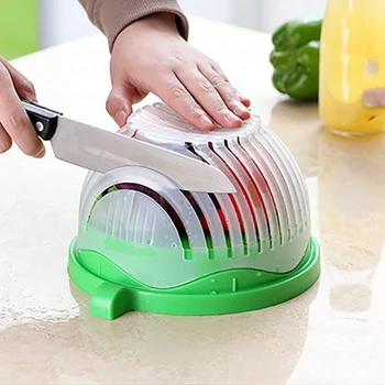 

Fruit Vegetable Salad Cutting Bowl Drain Fruit Bowls Vegetable Cutting Bowl Salad Bowl Cutter Salad Maker Kitchen Accessories