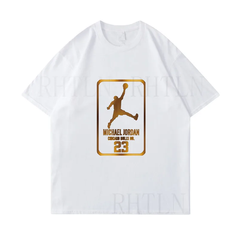 

100% cotton summer sale new T-shirt gold 23 printed men's T-shirt high quality loose tops 23 hip-hop brand short sleeve T-shirt