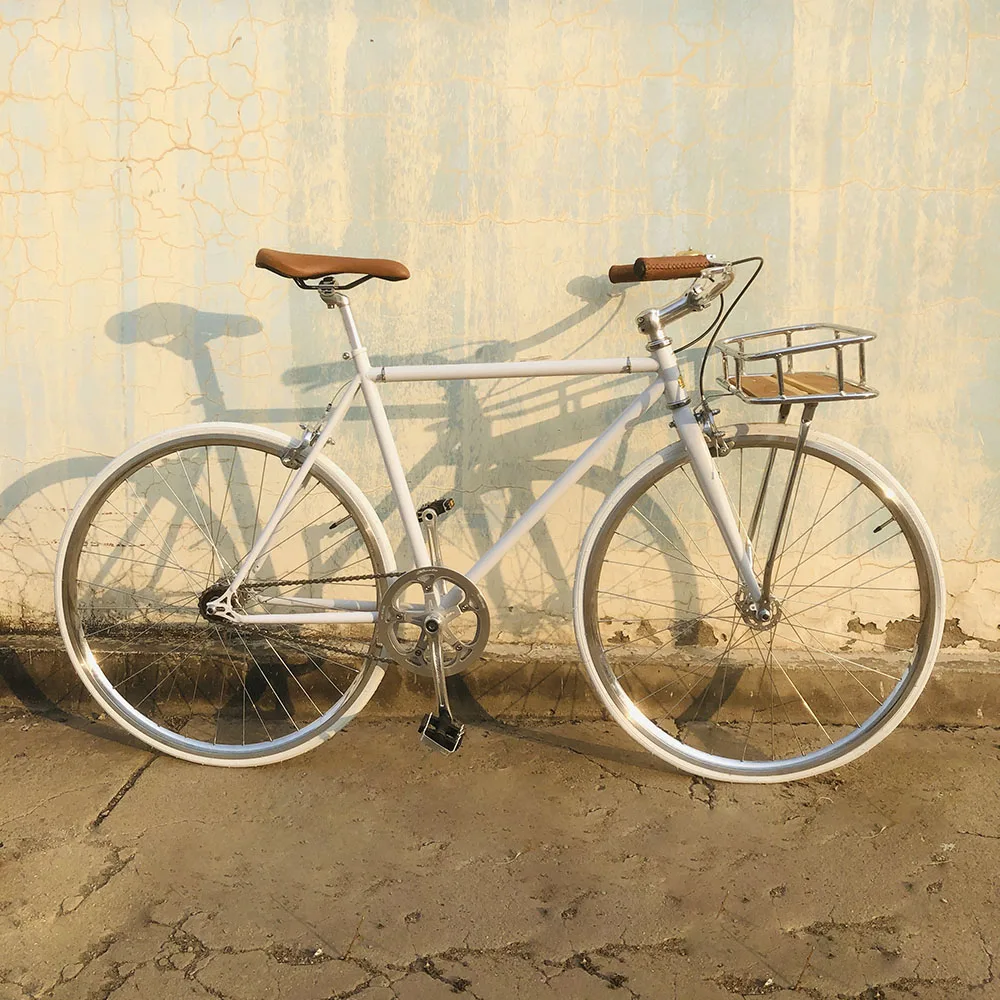 Vintage Fixie Bike Lady Commuter Frame 52cm 48cm inlcude basket Single Speed Bicycle women bicycle | Спорт и развлечения