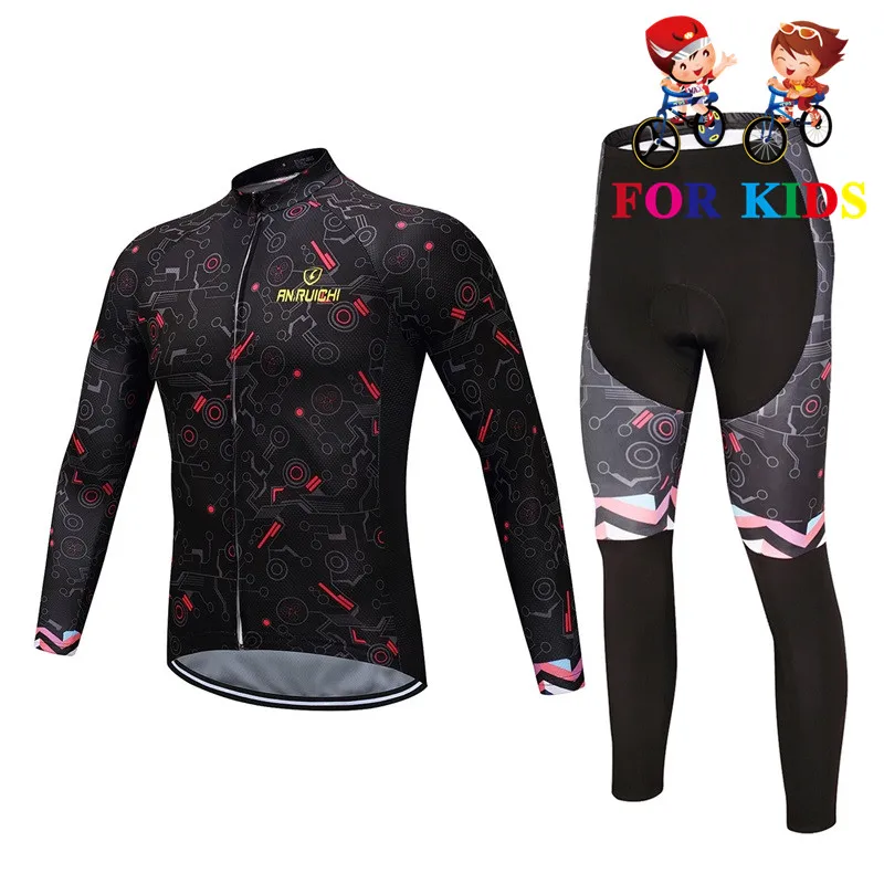 Long sleeve Suit 17 Детский комплект из Джерси для велоспорта, одежда для велоспорта с длинным рукавом для девочек, дышащая одежда для горного велосипеда, одежда для Майо для мальчиков, Ropa Ciclismo - Цвет: Long sleeve Suit 17