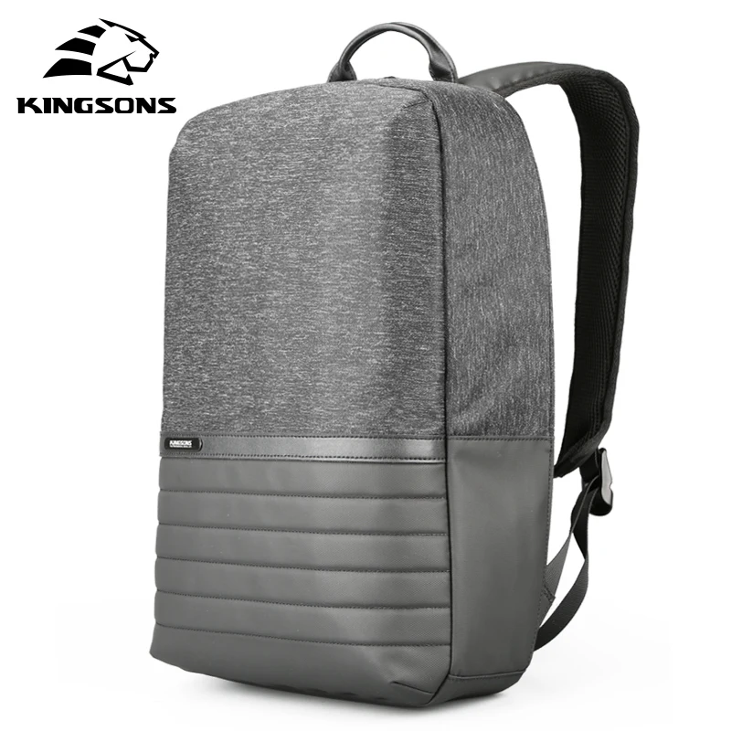 Kingsons мужской рюкзак Противоугонный/usb зарядка/водонепроницаемый мужской рюкзак для ноутбука 15,6 дюймов школьные сумки для мальчиков-подростков - Цвет: Серый