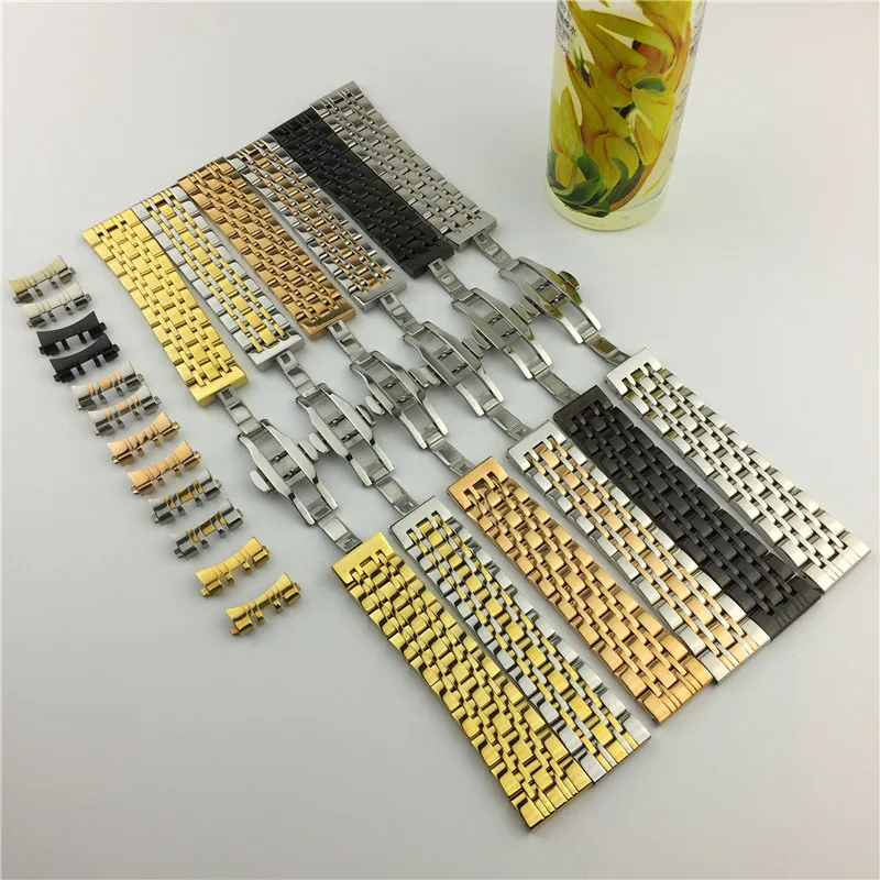 Stainless Steel Metal Watch Band Bracelet 12mm 14mm 16mm 18mm 20mm 22mm 24mm Wrist Strap Watchband with Hollow arc interface