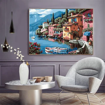 

Harbor Home Paintings By Numbers DIY Pictures Oil Coloring By Numbers Set Gift Drawing By Numbers Canvas Decor New Arrivals