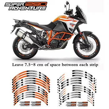 

New high quality 12 pcs fit motorcycle wheel sticker stripe reflective rim for 2017 ktm 1290 super adv rst