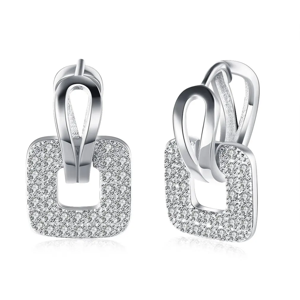 Classic Simple Clip Earrings Square Earring for Female student birthday party Elegant and Unique Jewelry