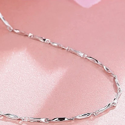 Настоящее 925 пробы Серебряное ожерелье для женщин коробка цепь ожерелье для подвески оптом много Syster подарки на день рождения - Окраска металла: chain style 1