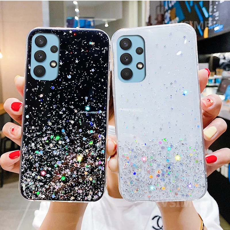 Glitter Silver Foil Silicone Phone Case For Samsung Galaxy Series_voghion.com