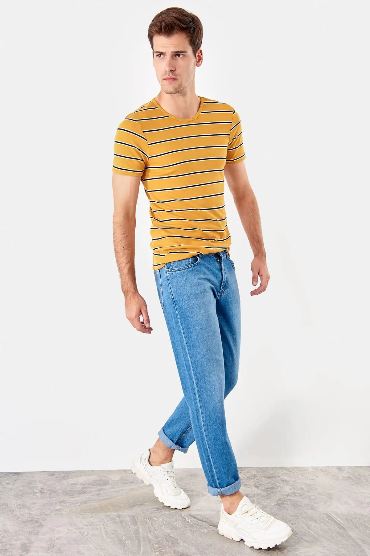 Trendyol синие мужские обычные джинсы новые TMNSS19KE0012