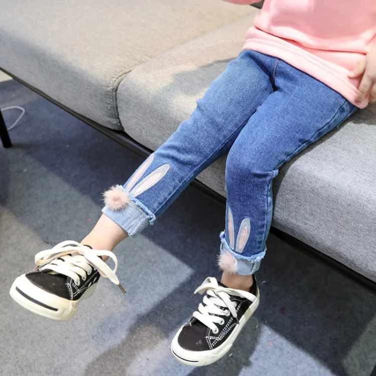 

Female Baby Spring And Autumn Jeans 2019 Spring Clothing New Style Children Korean-style Western Style Pencil Pants Girls Skinny