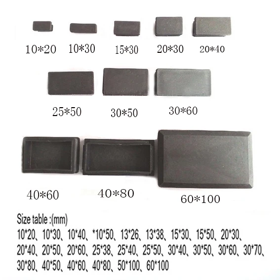 15X30, 20X30, 20X40 25X38X25X50 30X40, 30X50X30X60 40X60 вытянутый прямоугольный для ножек стула кепки обертки подушки протектор ноги трубки вставьте конец