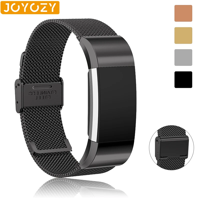 Браслет Joyozy из нержавеющей стали с магнитной сеткой для Fitbit Charge 2 сменный