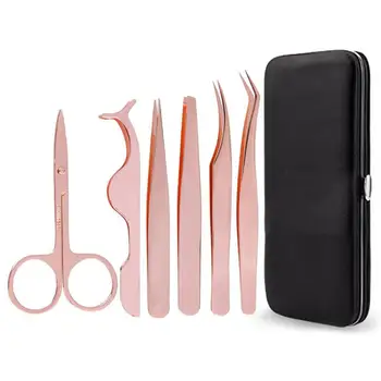 

6PCS Eyebrow Kit Multiuse Fashion Portable Eyebrow Trimming Kit Eyelash Tweezers Makeup Forceps Tools for Women Girl