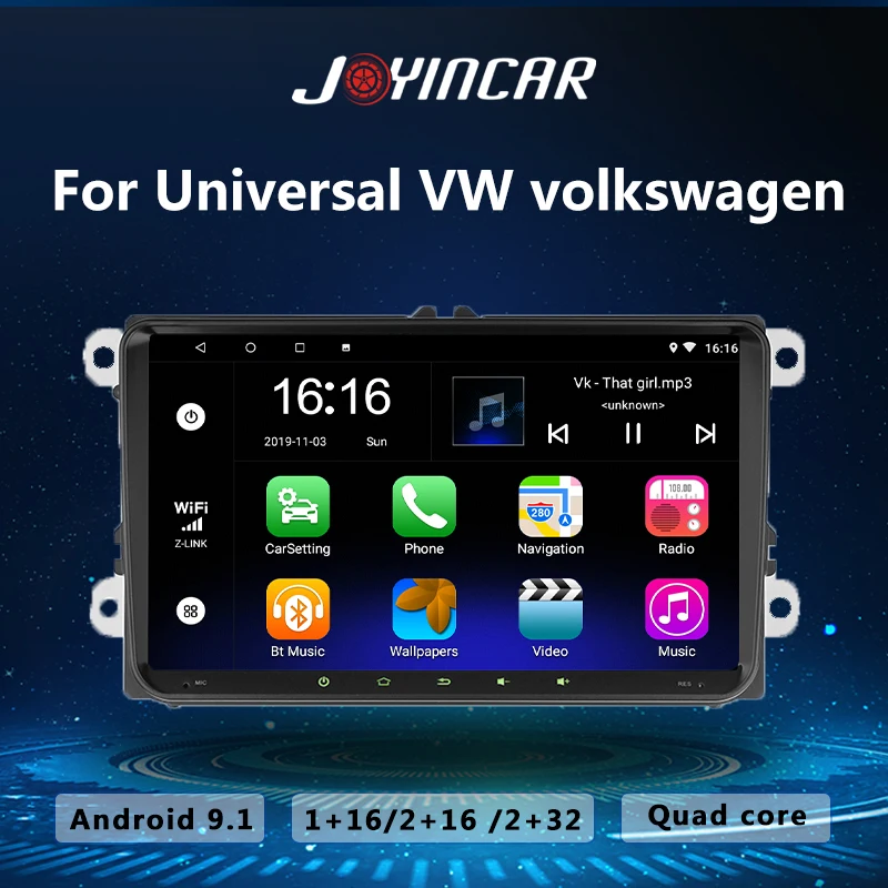 Автомобильный мультимедийный плеер 9 дюймов Android 1 2Din для VW Passat B6 B7 golf 5 6 Skoda Octavia 2