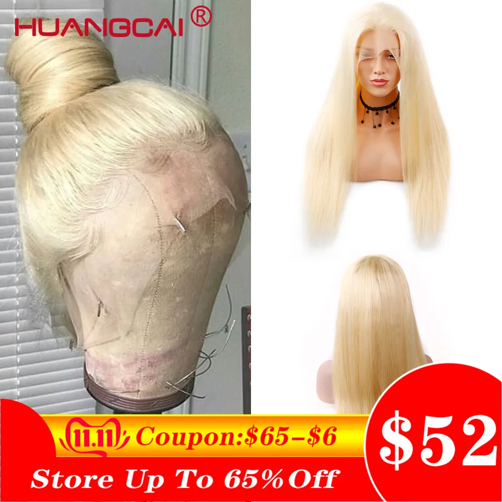 Günstig Glueless #613 Blonde Spitze Front Menschliches Haar Perücken Brasilianische Gerade Spitze Vorne Perücke Pre Gezupft Honig Blonde Remy 13*4 spitze Perücken