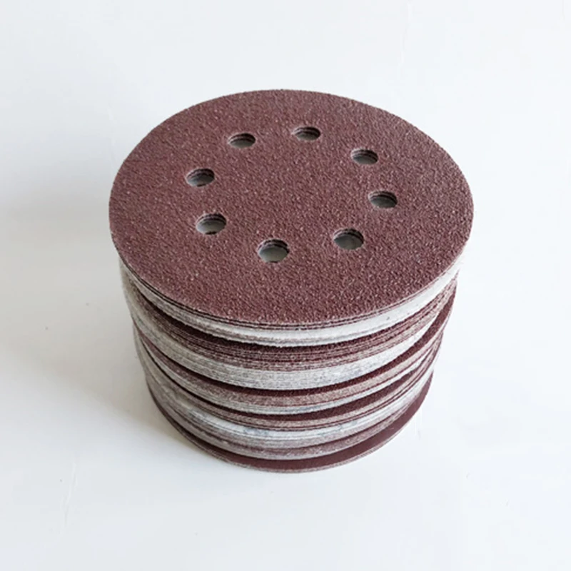 100pcs 40grits Sanding Discs,Dustless Hook And Loop Sander Paper 5 Inch 8 Hole For Metal And Non-metal Materials In Furniture