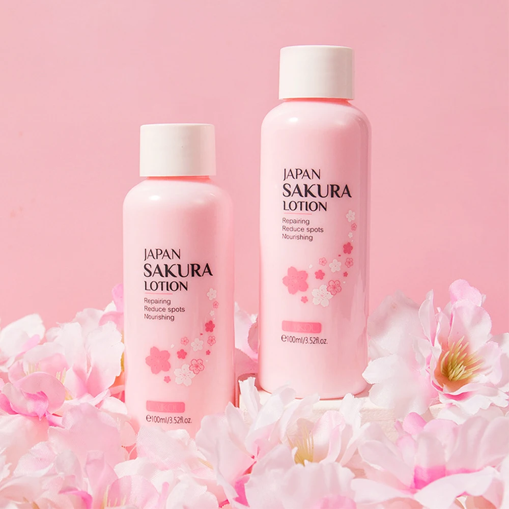 Sakura Face Lotion Moisturizing Essence Shrink Pores Repairing Facial Skin Care Products facial essence