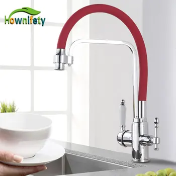 

2 modes Filter Kitchen Faucet Drinking Water chrome Deck Mounted Mixer Tap 360 Rotation Pure Water Filter Kitchen Sinks Taps