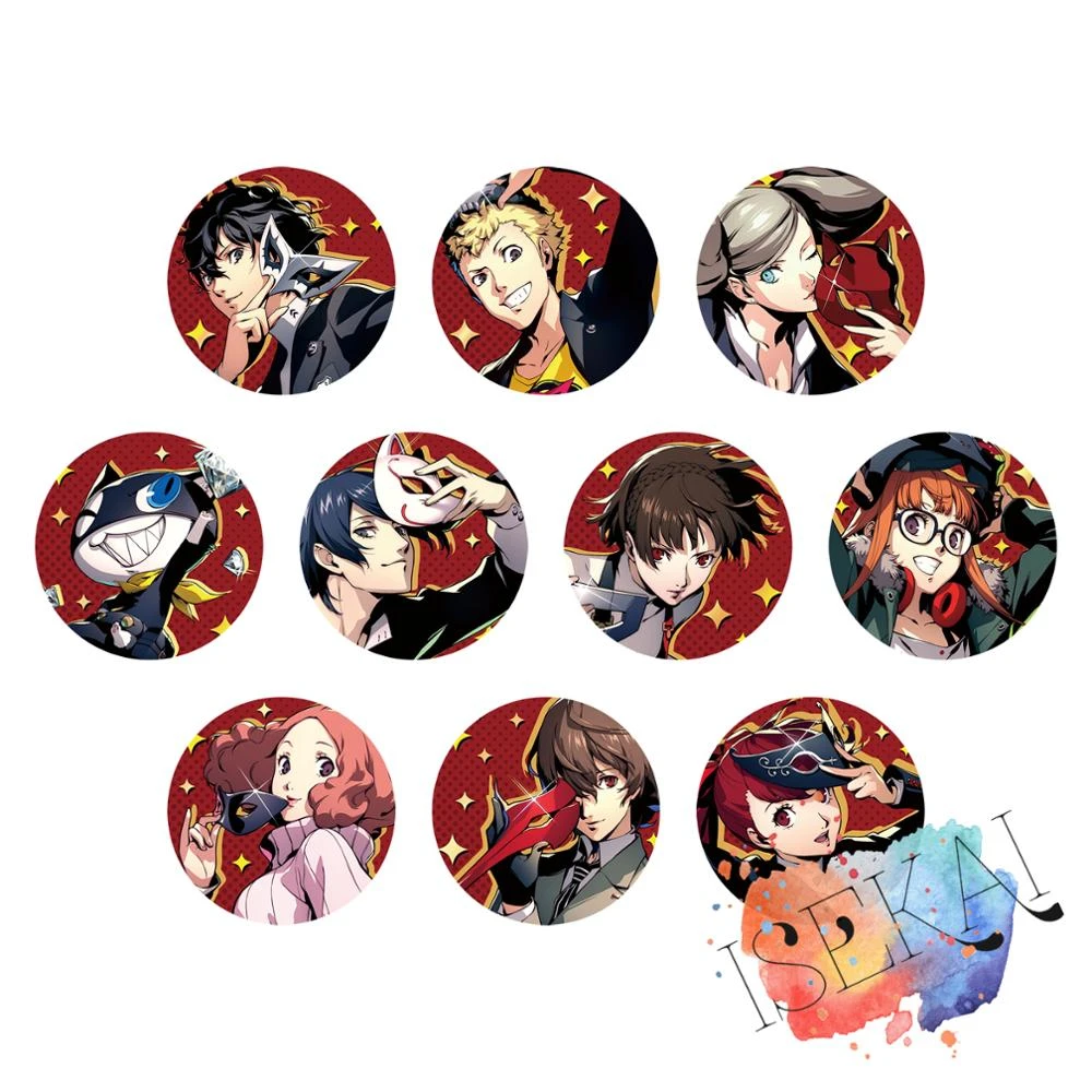 Persona 5 Anime Badge P5 Goro Akechi Joker Ryuji Sakamoto Anne Morgana Yusuke Makoto With Mask Metal Badge Brooch Pins Brooches Aliexpress