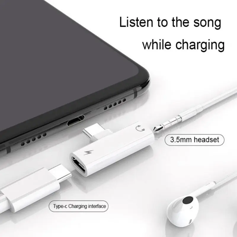 2 в 1 type C наушники для зарядки музыки аудио адаптер для телефона для Xiaomi для huawei S8 для LeTV